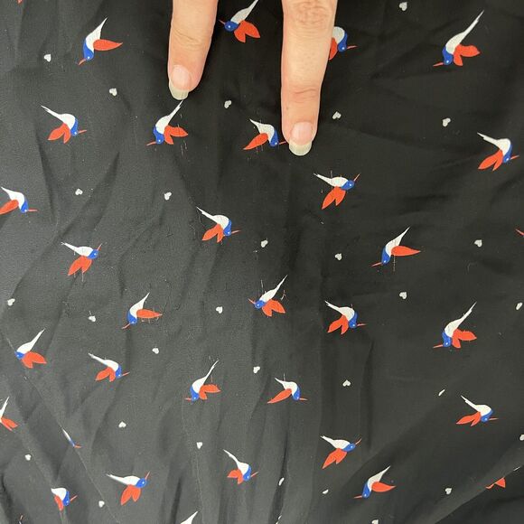 Torrid Plus 22 Skater Skirt Black Bird Print Studded Belt Y2K Goth Punk Alt - Picture 3 of 12